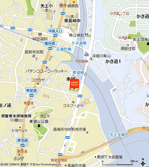 イオン東長崎店付近の地図